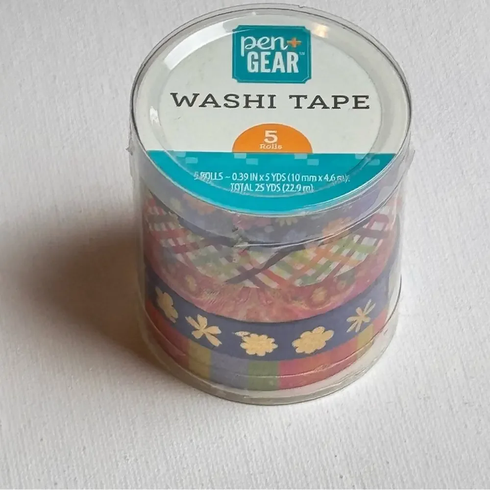 Pen & Gear Washi Five Pack Tape Journal Planner Stationary Craft Accessories